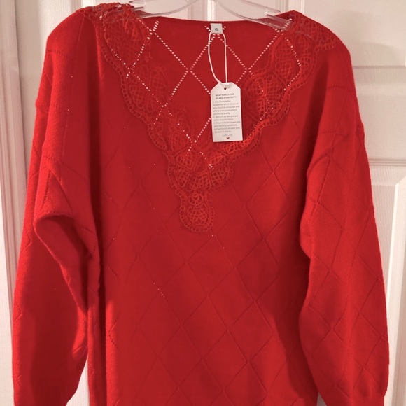 NWT red, long sweater - Picture 2 of 3